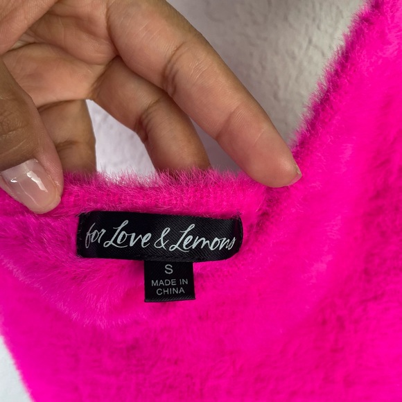 For Love and‎ Lemons Hot Pink Cropped Tank - Picture 3 of 5